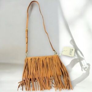 Sorial NWT Tan Western Coastal Cowgirl Fringe crossbody bag suede purse brown